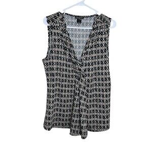 Intriguing Threads Sleeveless Blouse Geometric Pattern Multicolor Sz XL